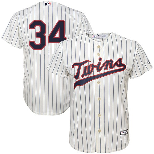 Minnesota Twins #34 Kirby Puckett Cream Strip Cool Base Stitched Youth Jersey Youth