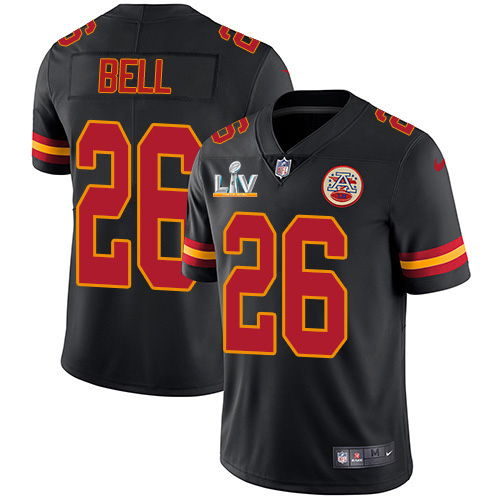 Kansas City Chiefs #26 Le'Veon Bell Black Men's Super Bowl LV Bound Stitched Limited Rush Jersey Men's