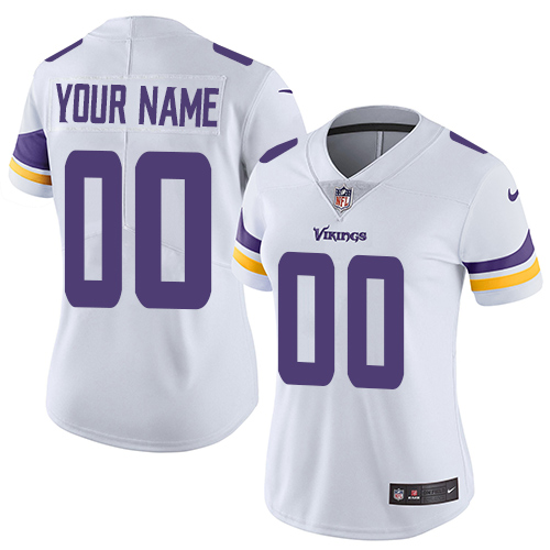 Minnesota Vikings Customized White Stitched Vapor Untouchable Limited Women's Jersey