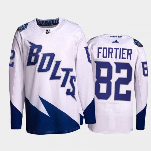 Adidas Tampa Bay Lightning #82 Gabriel Fortier Men's 2022 Stadium Series Authentic Jersey - White Men's