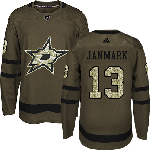 Adidas Dallas Stars #13 Mattias Janmark Green Salute to Service Youth Stitched Jersey Youth