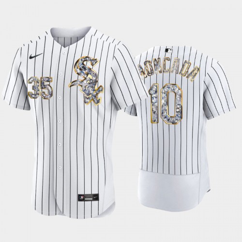 Chicago Chicago White Sox #10 Yoan Moncada Men's Diamond Edition Jersey - White Men's