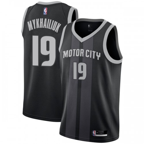 Detroit Pistons #19 Sviatoslav Mykhailiuk Black Youth Swingman City Edition 2018/19 Jersey Youth