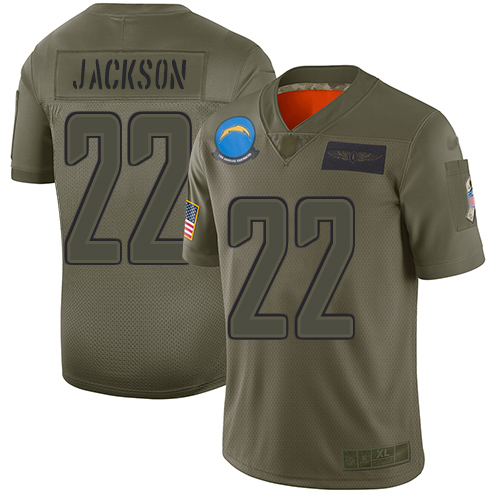 Los Angeles Chargers #22 Justin Jackson Camo Men's Stitched Limited 2019 Salute To Service Jersey Men's