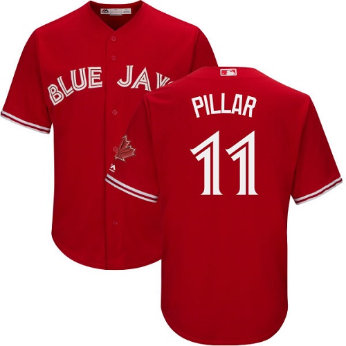 Toronto Blue Jays #11 Kevin Pillar Red Cool Base Canada Day Stitched Youth Jersey Youth