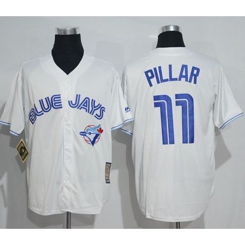 Toronto Blue Jays #11 Kevin Pillar White Cooperstown Throwback Stitched Jersey Men's