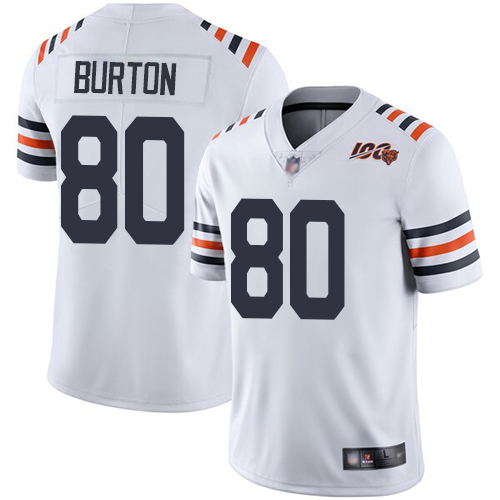 Chicago Bears #80 Trey Burton White Alternate Men's Stitched Vapor Untouchable Limited 100th Season Jersey Men's