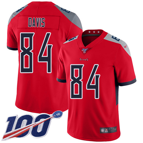 Tennessee Titans #84 Corey Davis Red Men's Stitched Limited Inverted Legend 100th Season Jersey Men's