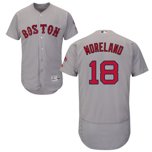 Boston Red Sox #18 Mitch Moreland Grey Flexbase Authentic Collection Stitched Jersey Men's