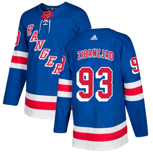 Adidas New York Rangers #93 Mika Zibanejad Royal Blue Home Authentic Stitched Jersey Men's