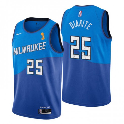 Milwaukee Bucks #25 Mamadi Diakite Youth 2021 Finals Champions City Edition Jersey Blue Youth