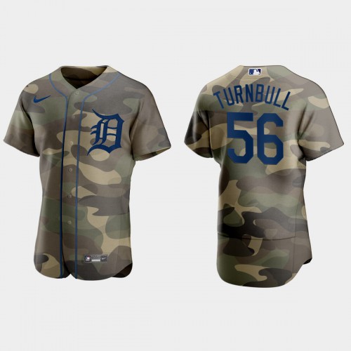 Detroit Detroit Tigers #56 Spencer Turnbull Men's 2021 Armed Forces Day Authentic Jersey -Camo Men's