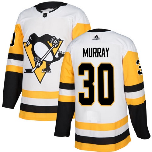 Adidas Pittsburgh Penguins #30 Matt Murray White Road Authentic Stitched Youth Jersey Youth