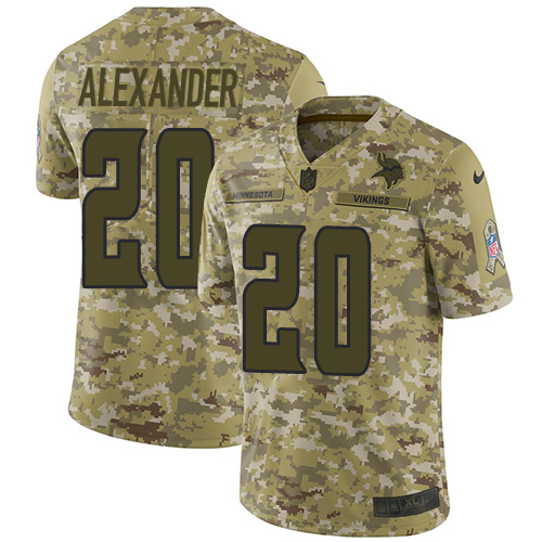 Minnesota Vikings #20 Mackensie Alexander Camo Men's Stitched Limited 2018 Salute To Service Jersey Men's