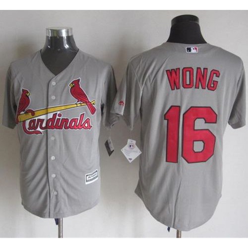 St.Louis Cardinals #16 Kolten Wong Grey New Cool Base Stitched Jersey Men's