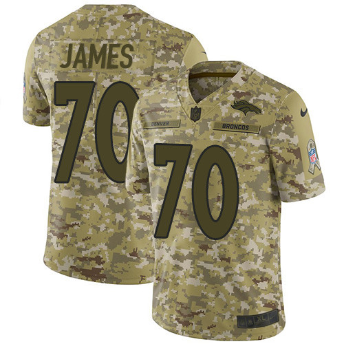Denver Broncos #70 Ja'Wuan James Camo Men's Stitched Limited 2018 Salute To Service Jersey Men's