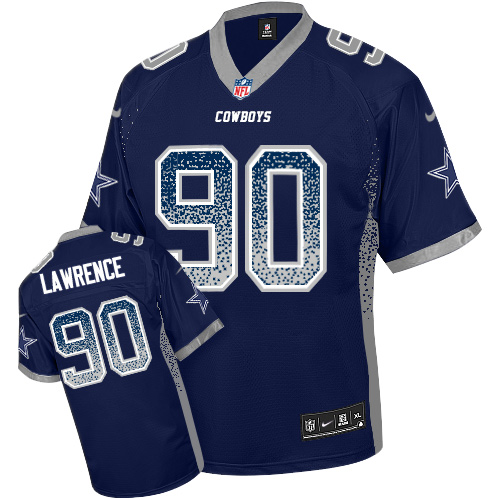 Cowboys #90 Demarcus Lawrence Navy Blue Team Color Men's Stitched Elite Drift Fashion Jersey