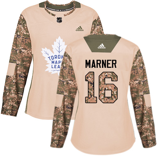 Adidas Maple Toronto Maple Leafs #16 Mitchell Marner Camo Authentic 2017 Veterans Day Women's Stitched Jersey Womens