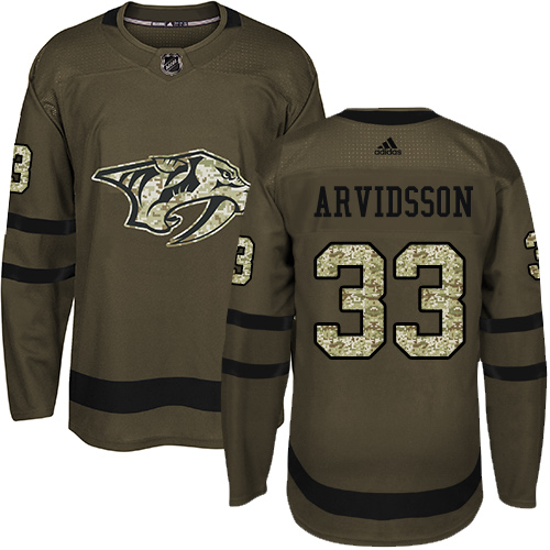 Adidas Nashville Predators #33 Viktor Arvidsson Green Salute to Service Stitched Youth Jersey Youth