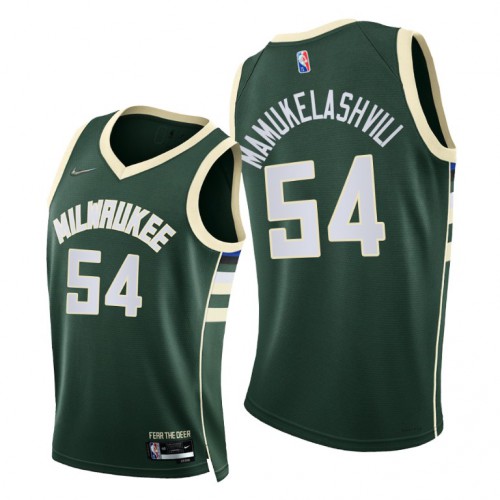 Milwaukee Bucks #54 Sandro Mamukelashvili Youth 2021-22 75th Diamond Anniversary Jersey Green Youth
