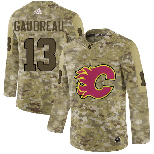 Adidas Calgary Flames #13 Johnny Gaudreau Camo Authentic Stitched Jersey Men's