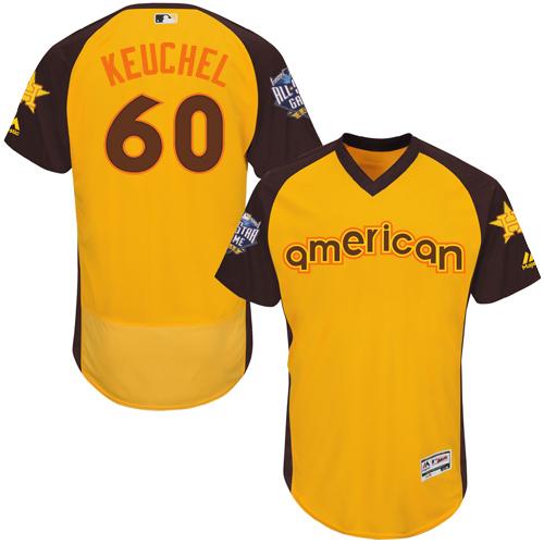 Houston Astros #60 Dallas Keuchel Gold Flexbase Authentic Collection 2016 All-Star American League Stitched Jersey Men's