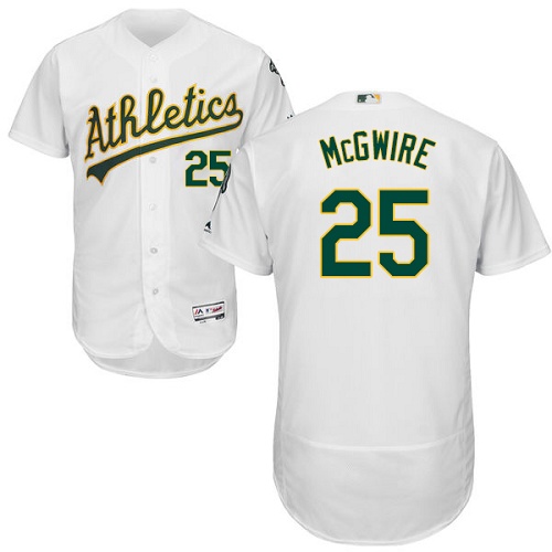 Oakland Athletics #25 Mark McGwire White Flexbase Authentic Collection Stitched Jersey Men's