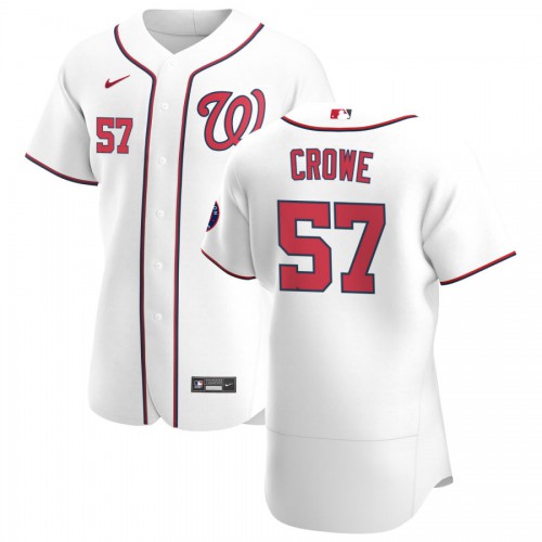 Washington Washington Nationals #57 Wil Crowe Men's White Home 2020 Authentic Player Jersey Men's
