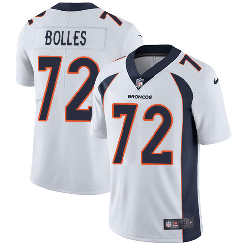 Denver Broncos #72 Garett Bolles White Men's Stitched Vapor Untouchable Limited Jersey Men's