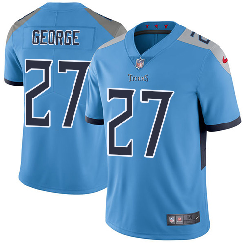 Tennessee Titans #27 Eddie George Light Blue Alternate Men's Stitched Vapor Untouchable Limited Jersey Men's