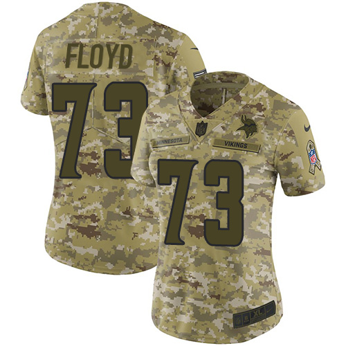 Minnesota Vikings #73 Sharrif Floyd Camo Women's Stitched Limited 2018 Salute to Service Jersey Womens