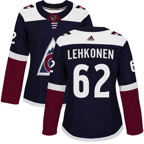 Adidas Colorado Avalanche #62 Artturi Lehkonen Navy Women's Alternate Authentic Stitched Jersey Womens