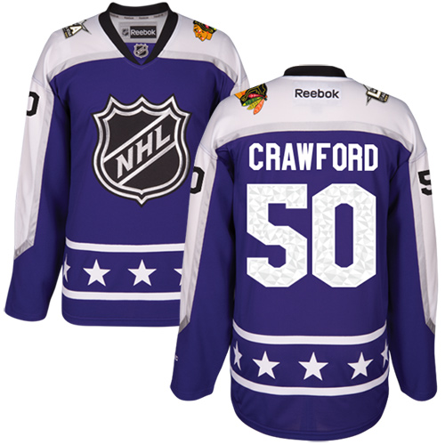 Chicago Blackhawks #50 Corey Crawford Purple 2017 All-Star Central Division Women's Stitched Jersey Womens