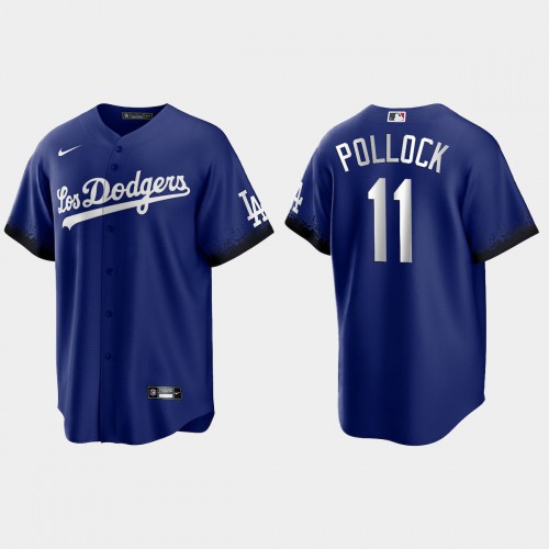 Los Angeles Los Angeles Dodgers #11 A.J. Pollock Men's 2021 City Connect Game Jersey Royal Men's