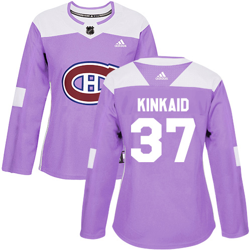Adidas Montreal Canadiens #37 Keith Kinkaid Purple Authentic Fights Cancer Women's Stitched Jersey Womens