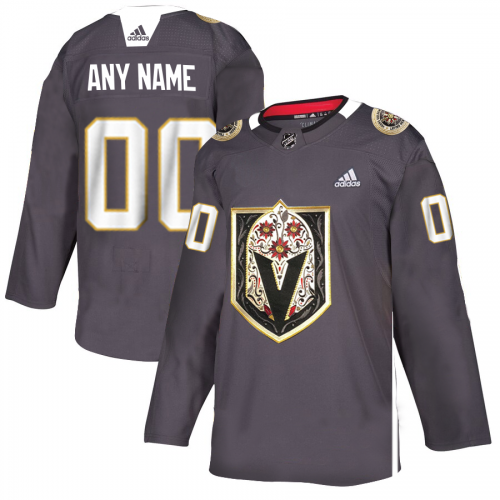 Vegas Golden Knights Custom Men's Grey Adidas Latino Heritage Night Stitched Jersey