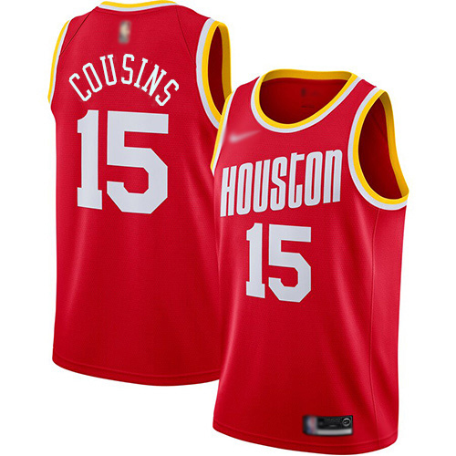 Houston Rockets #15 DeMarcus Cousins Red Youth Swingman Hardwood Classics Jersey Youth