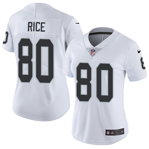 Las Vegas Raiders #80 Jerry Rice White Women's Stitched Vapor Untouchable Limited Jersey Womens