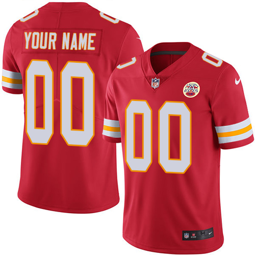 Kansas City Chiefs Customized Red Team Color Stitched Vapor Untouchable Limited Youth Jersey