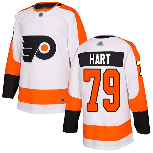Adidas Philadelphia Flyers #79 Carter Hart White Road Authentic Stitched Youth Jersey Youth