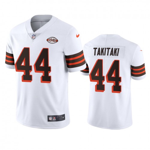 Cleveland Cleveland Browns #44 Sione Takitaki 1946 Collection Alternate Vapor Limited Jersey - White Men's