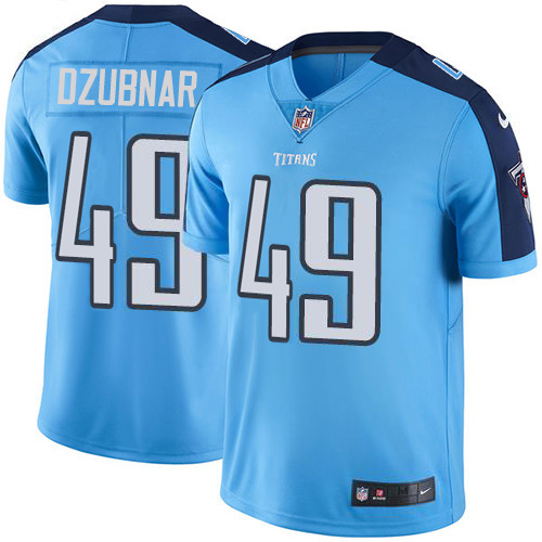 Tennessee Titans #49 Nick Dzubnar Light Blue Youth Stitched Limited Rush Jersey Youth