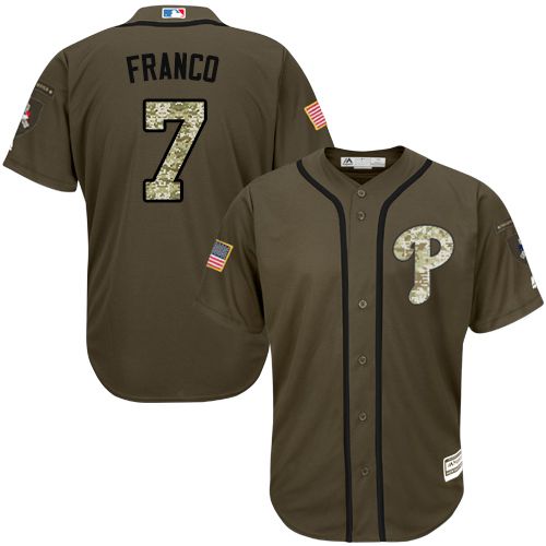 Philadelphia Phillies #7 Maikel Franco Green Salute to Service Stitched Jersey Men's