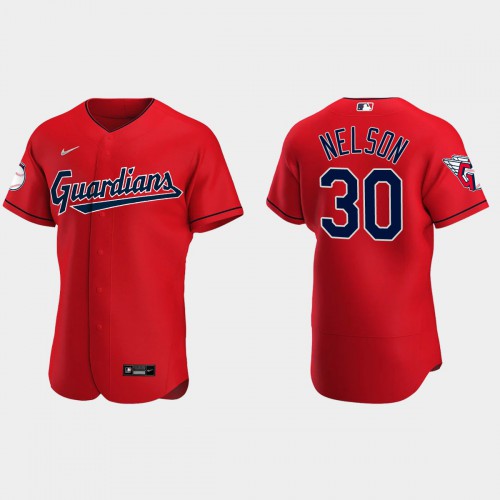 Cleveland Guardians #30 Kyle Nelson Men's 2022 Authentic Alternate Stitched Jersey - Red Men's