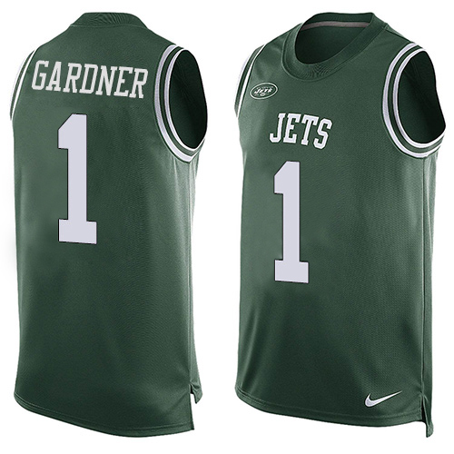 Jets #1 Ahmad Sauce Gardner Green Team Color Men's Stitched Limited Tank Top Jersey