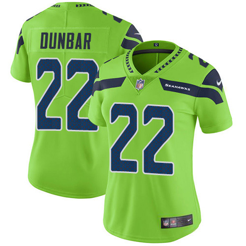 Seattle Seahawks #22 Quinton Dur Green Women's Stitched Limited Rush Jersey Womens