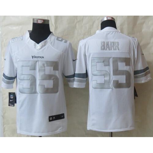 Minnesota Vikings #55 Anthony Barr White Men's Stitched Limited Platinum Jersey Men's