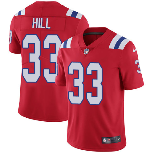 New England Patriots #33 Jeremy Hill Red Alternate Men's Stitched Vapor Untouchable Limited Jersey Men's