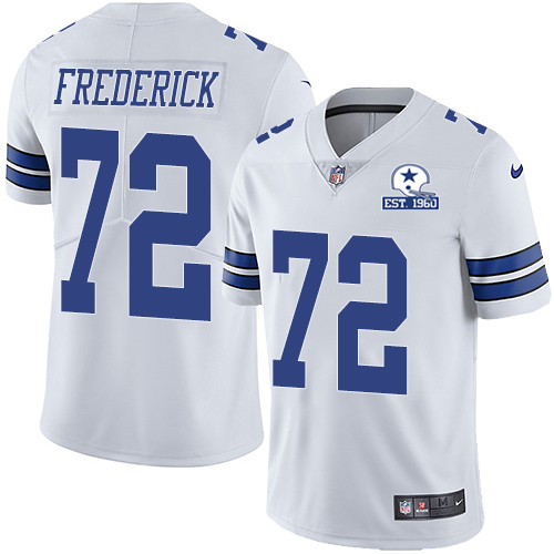 Dallas Cowboys #72 Travis Frederick White Men's Stitched With Established In 1960 Patch Vapor Untouchable Limited Jersey Men's