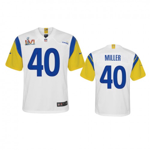 Los Angeles Los Angeles Rams #40 Von Miller Youth Super Bowl LVI Patch Alternate Game Jersey - White Youth